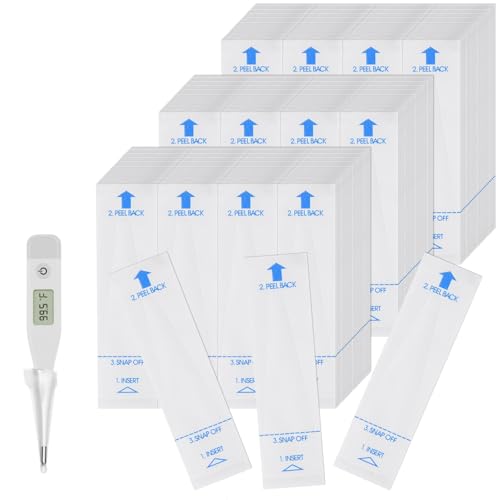 SenseYo 200 fundas desechables para sonda de termómetro digital, fundas transparentes de temperatura para termómetro oral, axila, rectal