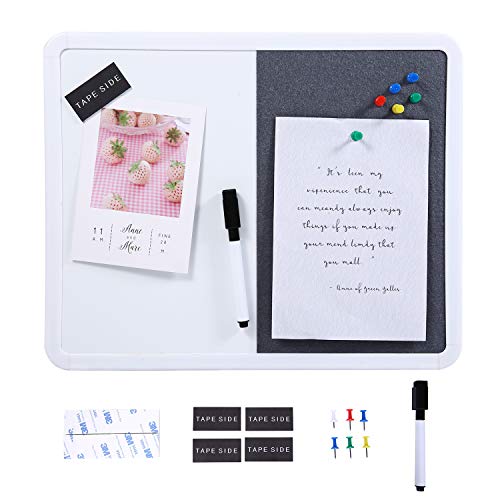 Pizarra magnética combinada con un tablón de anuncios de corcho, con marco de aluminio