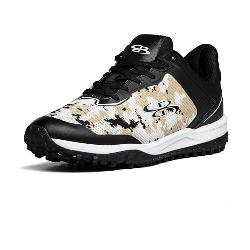 Boombah Viper Pureknit Men's Turf Digital Camo Black/White/Vegas Gold - Size 11.5
