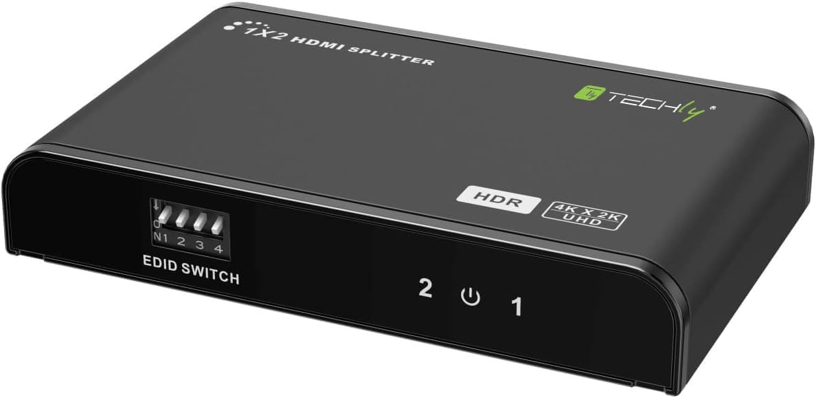 Techly 104837 Splitter HDMI2.0 4K 2vie HDR/EDID Nero