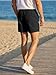 JMIERR Mens Shorts 5 inch Casual Cotton Linen Fashion Elastic Waist Drawstring Summer Beach Comfy Cruise Golf Dress Shorts with Pockets, L, A Black