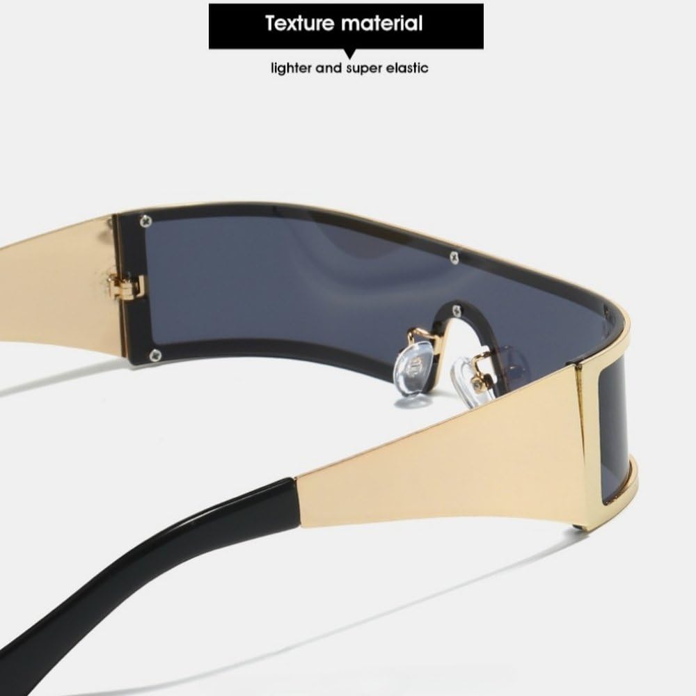 Okulary przeciwsłoneczne Vintage Small Frame Punk, jednoczęściowe, męskie, modne, metalowe, do jazdy na świeżym powietrzu