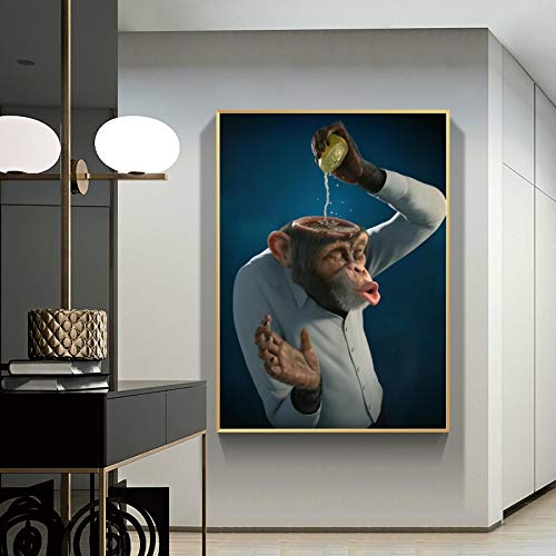 Toile Singe Moderne Drôle 70x100cm pour Rompre la Monotonie - 2