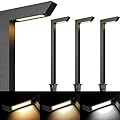 Gardencoin 3CCT LED Low Voltage Landscape Pathway Light Wired, 3000K/4000K/5000K Selectable, Higher Modern Walkway Lights Outdoor, Die-Cast Aluminum Housing with Big Ground Stake (19.7IN, 4 Pack)