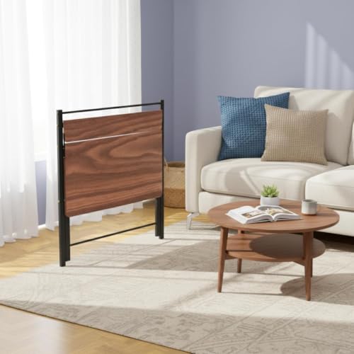 Image of InnoFur Meleti Folding,Multi Purpose, Study, Adjustable Portable, Work from Home, Laptop, Computer, Writing, Dining, Utility Table with Bookshelf (Large, Brown 100x73x85 CM)