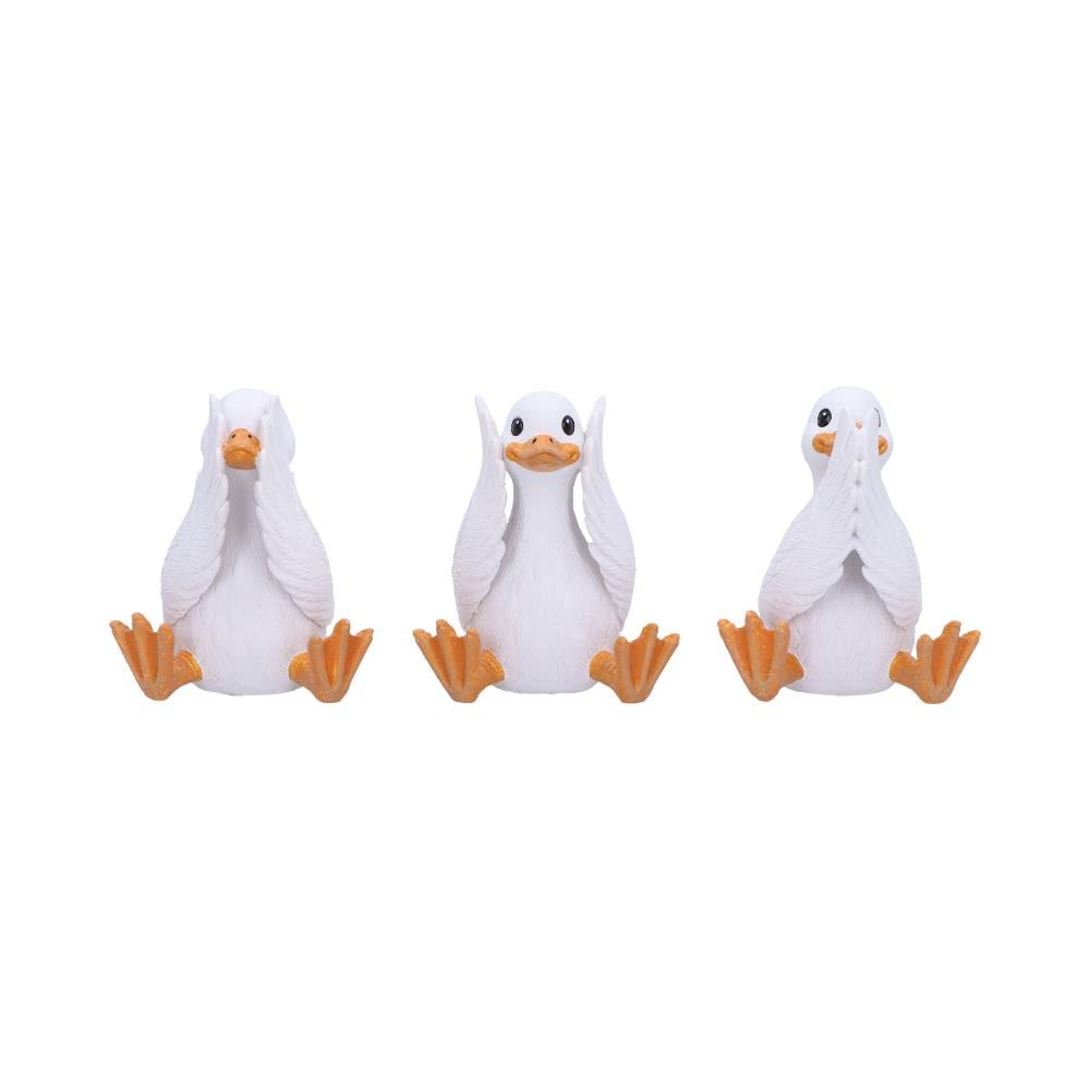 Nemesis Now Three Wise See No Evil Hear No Evil Speak No Evil Figurines, Adorable Hand-Painted Resin Collectibles and Gift - Wise Geese