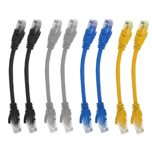 Image of LYhsmg 8 Pcs Short Cat6 Ethernet Patch Cables 0.3m, Mixed Colour RJ45 LAN Network Cable, Gigabit Cat 6 Internet Cable for Router, Modem, Switch, Patch Panel, PC, TV and Office Use