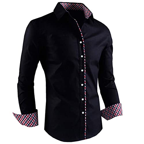 Image of Zombom Combo of Men's Solid Regular Fit Cotton Blend Full Sleeve Casual Shirts (Pack of 2)