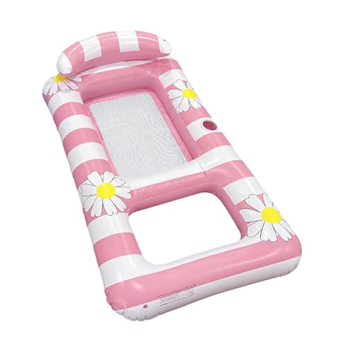 Genérico Portable Pool Floats – Ergonomic PVC Inflatable Lounge | Foldable Outdoor Water Sofa Bed for Poolside Beach Lake River Parties Vacations Relaxation Pink Blue 154x82cm