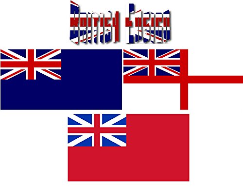 Ruffin Flag Company Wholesale Lot UK United Kingdom British Blue Ensign, British Red Ensign, and British White Ensign 3'x5' Polyester Flags