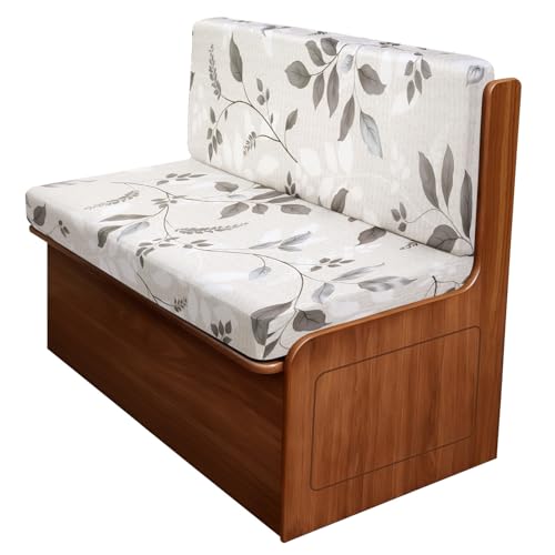Image of SearchI RV Dinette Cushion Covers, Stretch Camper Cushion Slipcovers for Travel Trailer Couch RV Booth Seat, Replacement Camper Sofa Chair Protector (1 Backrest Cover & 1 Bench Cover, Elegant Foliage)