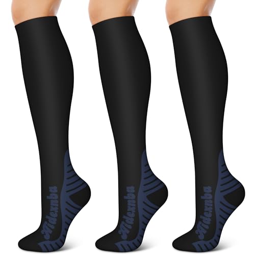Image of 3 Pairs Compression Socks for Women and Men 15-20mmHg-Circulation Support Socks- Best for Medical,Running,Athletic