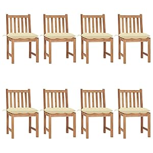 Generisch Generisch Gartenstühle 8 STK. mit Kissen Massivholz Teak,Möbel,Gartenmöbel,Gartensitzmöbel,Gartenstühle-3073159