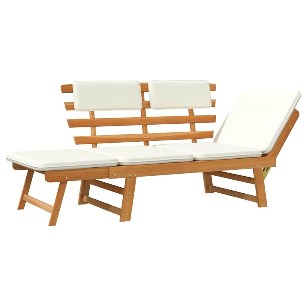 vidaXL Ławka ogrodowa z poduszkami, 2w1, 190 cm, lite drewno akacjowe