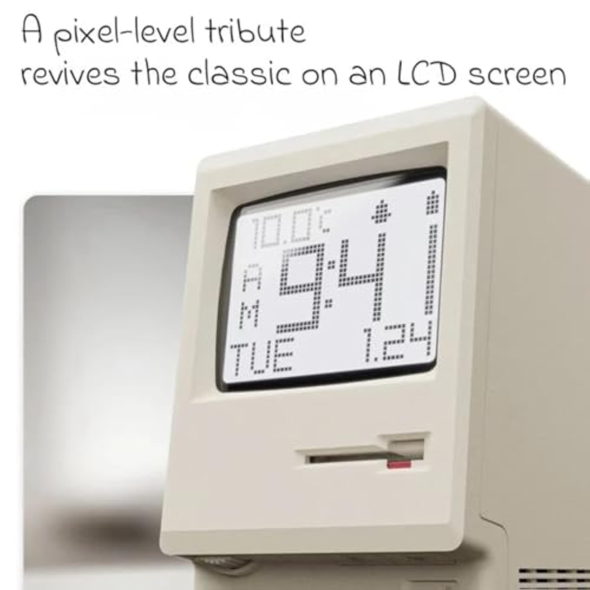Retro Pixel Alarm Clock, USB Desk Clock with Adjustable Brightness