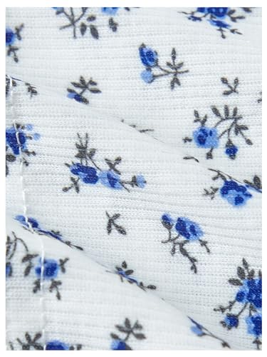 BEAUDRM Camiseta regata feminina com estampa floral Boho alças finas sem mangas com acabamento em re
