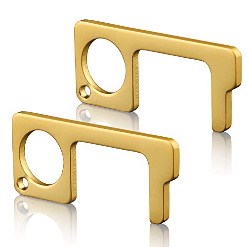 Hygeni-Key Door Opener Hook Tool EDC No Touch Utility Key Chain - For Indoors Outdoors Pack of 2