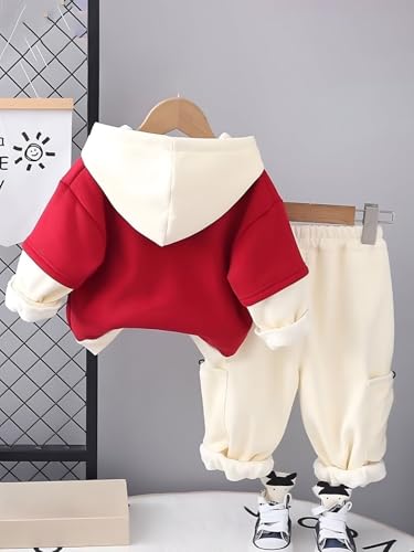 Image of Googo Gaaga Boys Cotton Fleece Printed Hoodie Sweatshirt with Joggers in Clothing Set | Winter Fleece Fabric | Full Sleeves