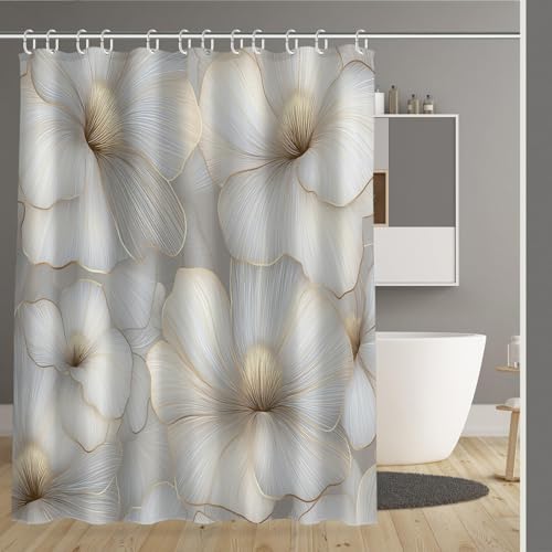 Rideau de douche fleurs de luxe 180x200 cm imperméable chic - 2