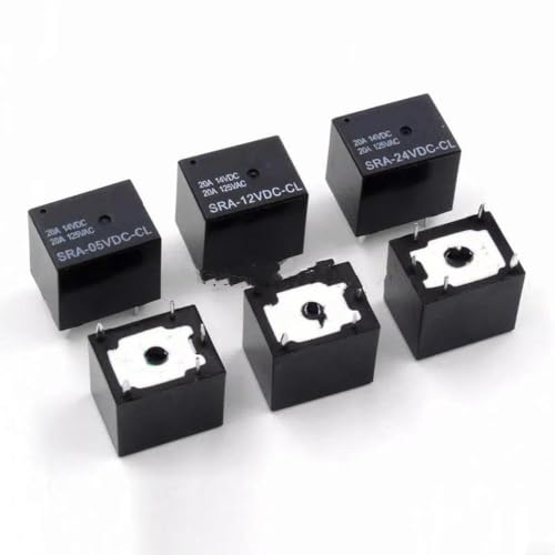 Relais de puissance automobile 24V 20A SRA-24VDC-CL à 5 broches, lot de 100 pièces noir