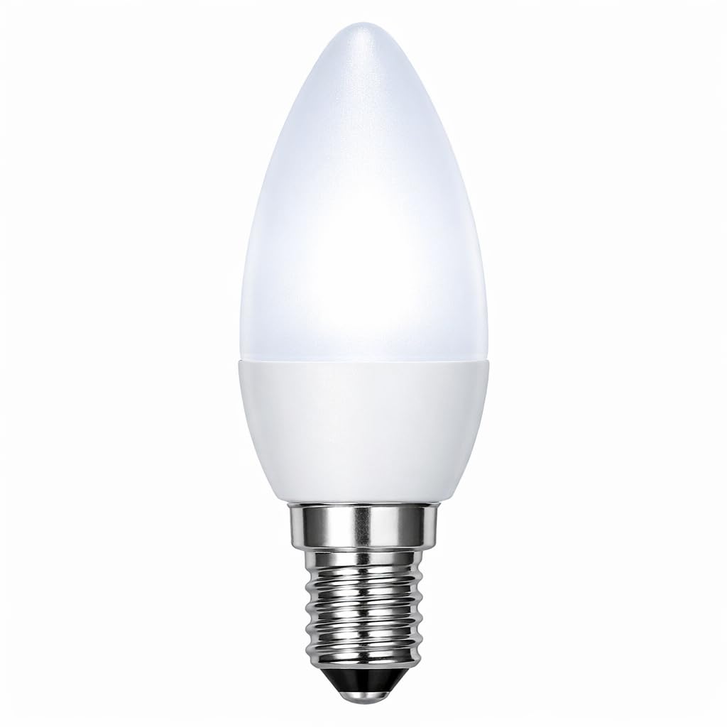 3W SES E14 LED Candle Bulb, Frosted Shatterproof Plastic, Warm White, Natural White or Cool White, 3000K, 4000K, 6000K, Energy Saving, Instant On (6000k)