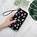 Fashion Long Wallet with Hand Strap, Adult Smooth Clutch Wallets for Women Men Daily Use, Wear Resistant and Reusable, Colorful Neon Mushroom