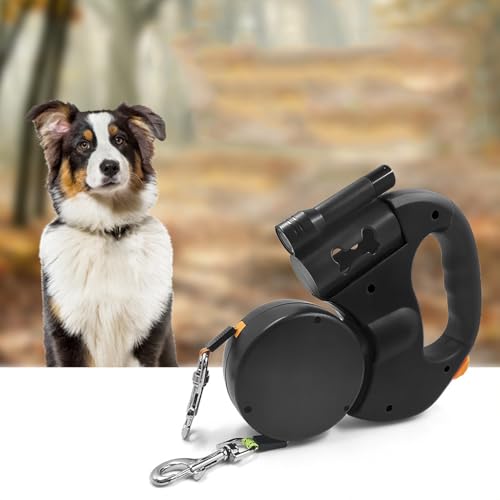Accessoires d'animaux extensibles : laisse double rétractable avec LED