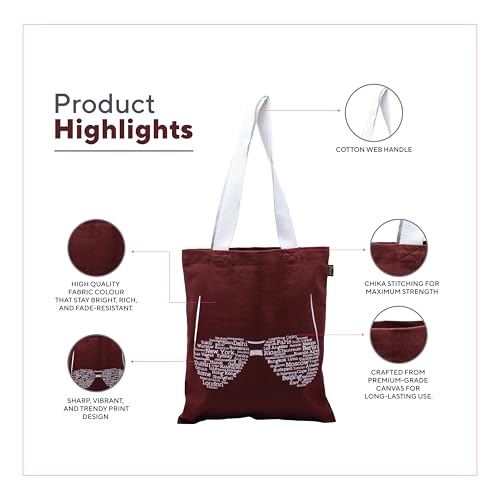 Image of RFD Premium Tote Bag With Printed Designed Canvas Tote Bags For girl & women large capacity,Tote bag For Shopping, College, Travel, school, tuition and gifting 15x13.5 Inch