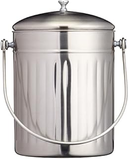 KitchenCraft Large Food Waste Bin, Stainless Steel, 5 Litre