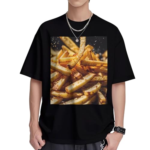 T-shirt coton imprimé Fast Food femme ample pour éviter la chaleur