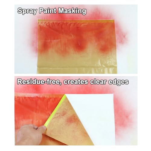 Image of BOMEI PACK 3 Rolls Pre-Taped Masking Paper for Painting - 18 inch x 50 feet Painters Paper, Tape and Drape Waterproof for Painting Protection Covering