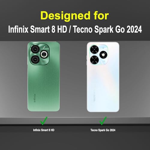 Image of NDCOM for Infinix Smart 8 Back Cover | Premium Infinix Smart 8 HD Cover | Sleek Infinix Smart 8 HD Back Case Ring Holder Case