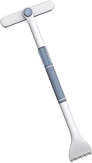menolana Removedor e escova de gelo para carro/escova extensível para neve e removedor de gelo/removedor de gelo com escova para para-brisa de, BRANCO