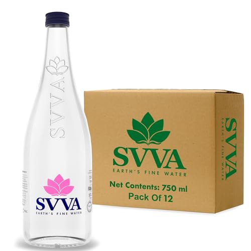 Image of SVVA Earth's Finest Water Premium Subterranean Water | 750 ML Pack 12(PET), Alkaline pH 8+ | Balanced Mineral Essential Healthy Mineral Hydration | Premium PET Bottle Refillable Bottle