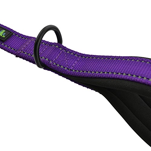 Wagtime Club Soft &Thick Dual Handle 6Ft Dog Leash, Premium Nylon Double Padded Handles For Medium, Large Or Xlarge Dog (Reflective Vibrant Purple) #TOP4