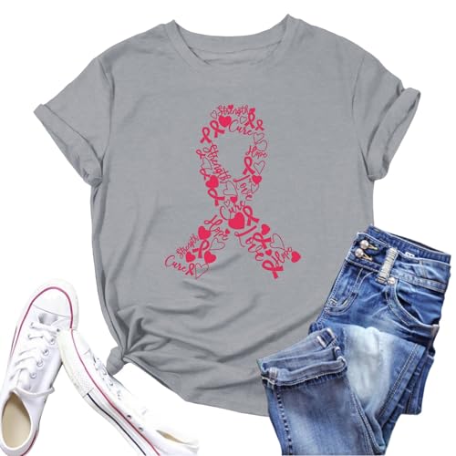 T-Shirt Femme Octobre Rose confortable pour éviter les hauts rêches
