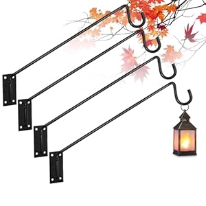 Heavy duty deck bird feeder hanger hook wall mounted 133 inch 4 pack for plantersplants flower suet basketslanternswind chimes holiday decoration  urban country home decor