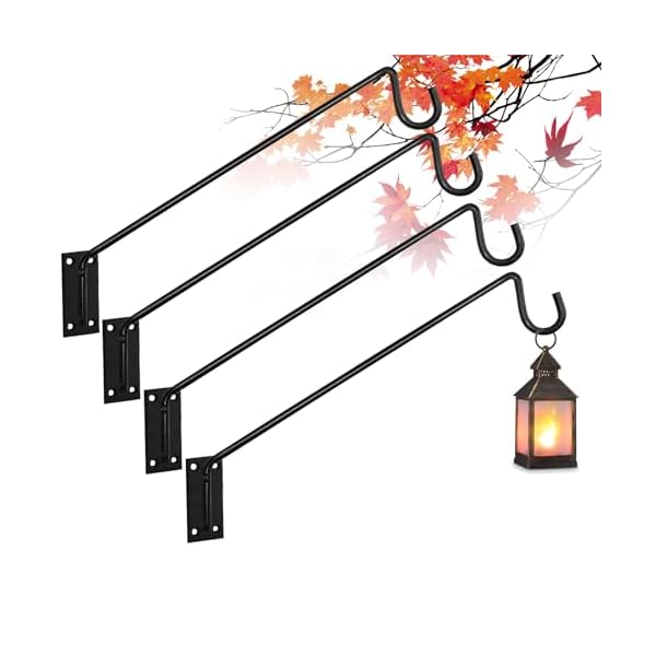 Heavy duty deck bird feeder hanger hook wall mounted 133 inch 4 pack for plantersplants flower suet basketslanternswind chimes holiday decoration  urban country home decor