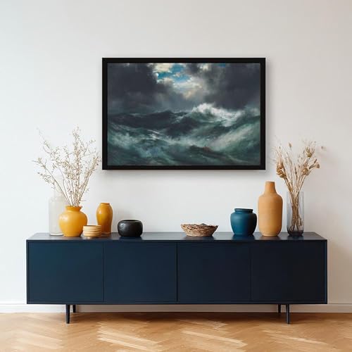 Impression sur toile marine de Thomas Moran avec cadre suspendu