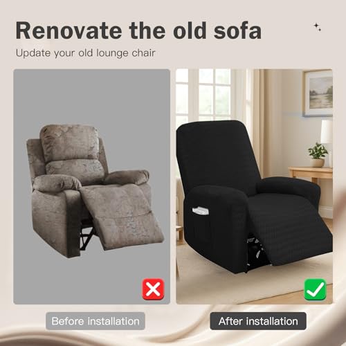 Funda sofa relax elastica jacquard de alta proteccion para sillon reclinable 7