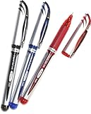 Pentel Energel stick Liquid Gel Pen, 0.5mm, Fine Line, Needle Tip, Black.blue.red Ink-value set of 3 (with Values Japan Original Discription of Goods)