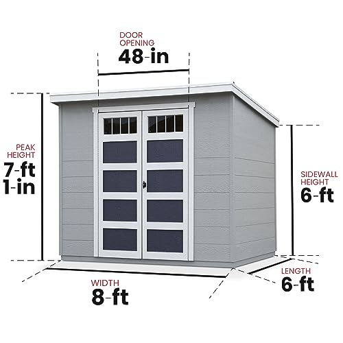 Handy Home Products 19642-3 Highland 8X6 Modern Wooden Storage Shed thumb #6