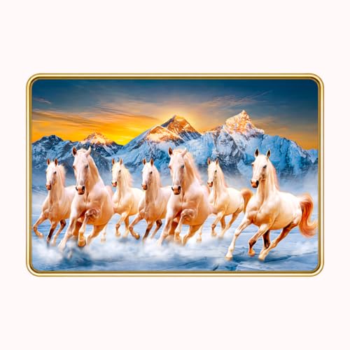 Image of 7 Running Horses Vastu Photo Frame, 16x24 Inch