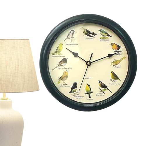 Reloj de pared de cuco vintage silencioso con pájaro dinámico para salón 7