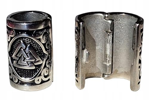 VALHALLA Valknut Hair Beads Opener Viking Beard Bead 316L Steel Silver Stainless Steel Large, Stainless Steel (Extra Large)