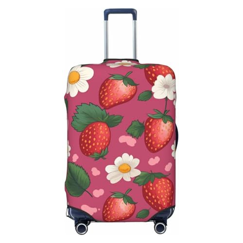 Travel Luggage Cover Strawberry Suitcase Protector Elastic Washable Stretch Suitcase Protector Anti-Scratch Travel Suitcase Cover Fit 18-32 Inch Luggage