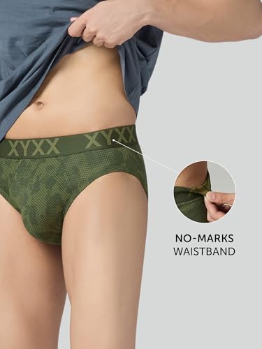 Image of XYXX Metrix Cotton Modal Brief for Men | Snug Fit with Anti-roll no-Marks Waistband | Printed Underwear for Men Combo