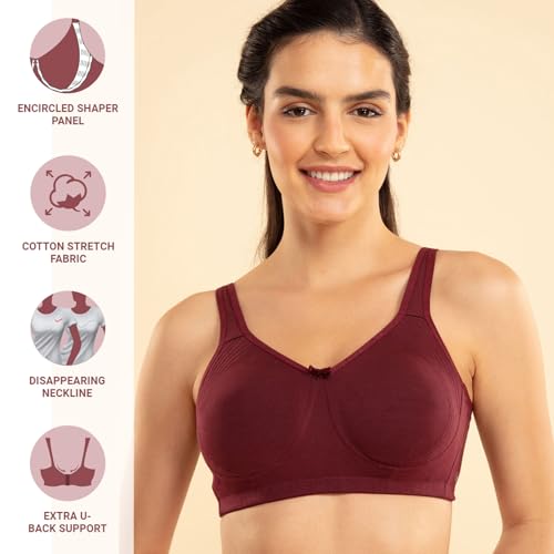 Image of NYKD NYB169 Cotton Non Padded Non Wired Encircled Shaping Bra Pack of 2 Full Coverage (Plus