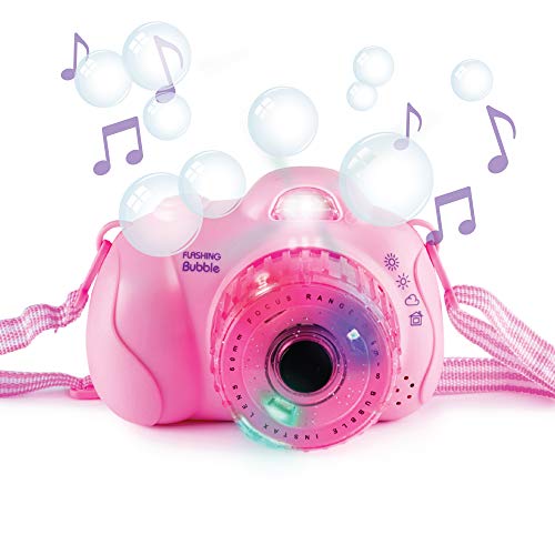 Hoovy Bubble Camera Toys for Kids | Toddler Bubble Camera | Bubble Camera for Kids | Handheld Camera Bubble for Kids | Pink Bubble Camera with Bubbles | Musical Bubble Camera with Lights (1 Pack)