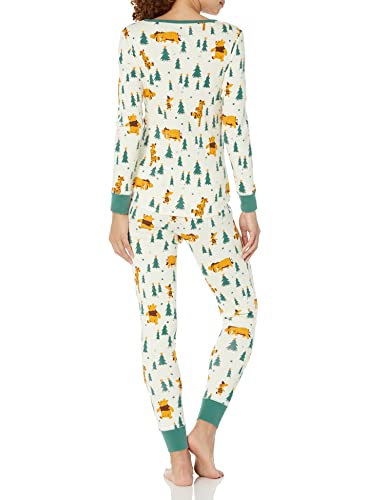 Amazon Essentials Women's Adult Cotton Pajamas, Pooh Holiday Forest Snug Fit, Small #TOP1